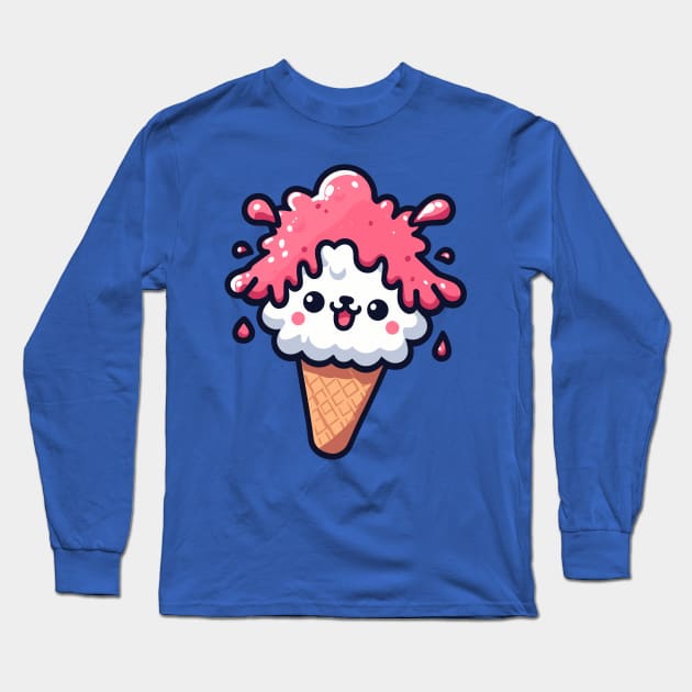 Pink ice cream lama Long Sleeve T-Shirt by Coowo22
